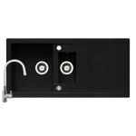 Set chiuveta granit STUDIO 100x48 & baterie FLESSI - Negru & Alb