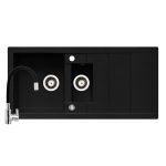 Set chiuveta granit STUDIO 100x48 & baterie FLESSI - Negru