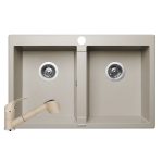 Set chiuveta granit STUDIO 2B & baterie FIDO - Bej