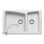 Set chiuveta compozit DELIA & baterie OSSIA - Alb