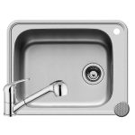 Set chiuveta inox SPACE PLUS 1B LN & baterie FIDO crom