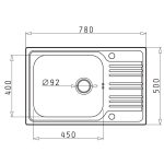 Chiuveta Inox Pyramis INSET 1B1D SM - imagine 2