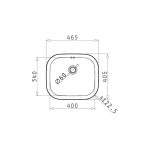 Chiuveta Inox KIBA SQUARE 46,5x40,5 1B SM Ø60mm - imagine 2