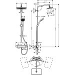 Hansgrohe Croma E 280 coloana de dus cu baterie termostatata, crom - imagine 10