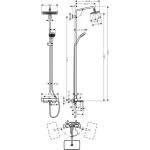 Hansgrohe Croma E 280 coloana de dus cu baterie termostatata, crom - imagine 6