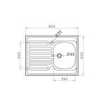Chiuveta Inox INTERNATIONAL 80x60 1B 1D DR SM - imagine 2