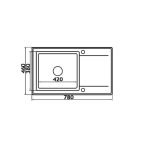 Chiuveta bucatarie MIDO PLUS 78x46 1B1D Black - imagine 2