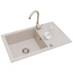 Set chiuveta granit MIDO PLUS & baterie BELLO - Beige - imagine 2