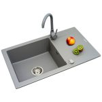 Set chiuveta granit MIDO PLUS & baterie BELLO - Grey - imagine 2