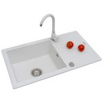 Set chiuveta granit MIDO PLUS & baterie BELLO - White - imagine 2