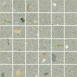 Arcana Croccante Mosaico Menta 30x30 cm, mozaic gresie portelanata, aspect terrazzo, nerectificata, finisaj mat