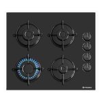 Plita gaz Pyramis 5335B Black Glass