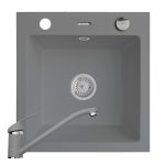 Set chiuveta granit ALYA 1B & baterie ASALIA - Grey