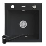 Set chiuveta granit ALYA 1B & baterie ASALIA - Carbon