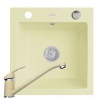Set chiuveta granit ALYA 1B & baterie ASALIA - Wanilia
