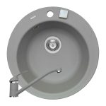 Set chiuveta granit ALYA 1B Ø49 & baterie ASALIA - Grey