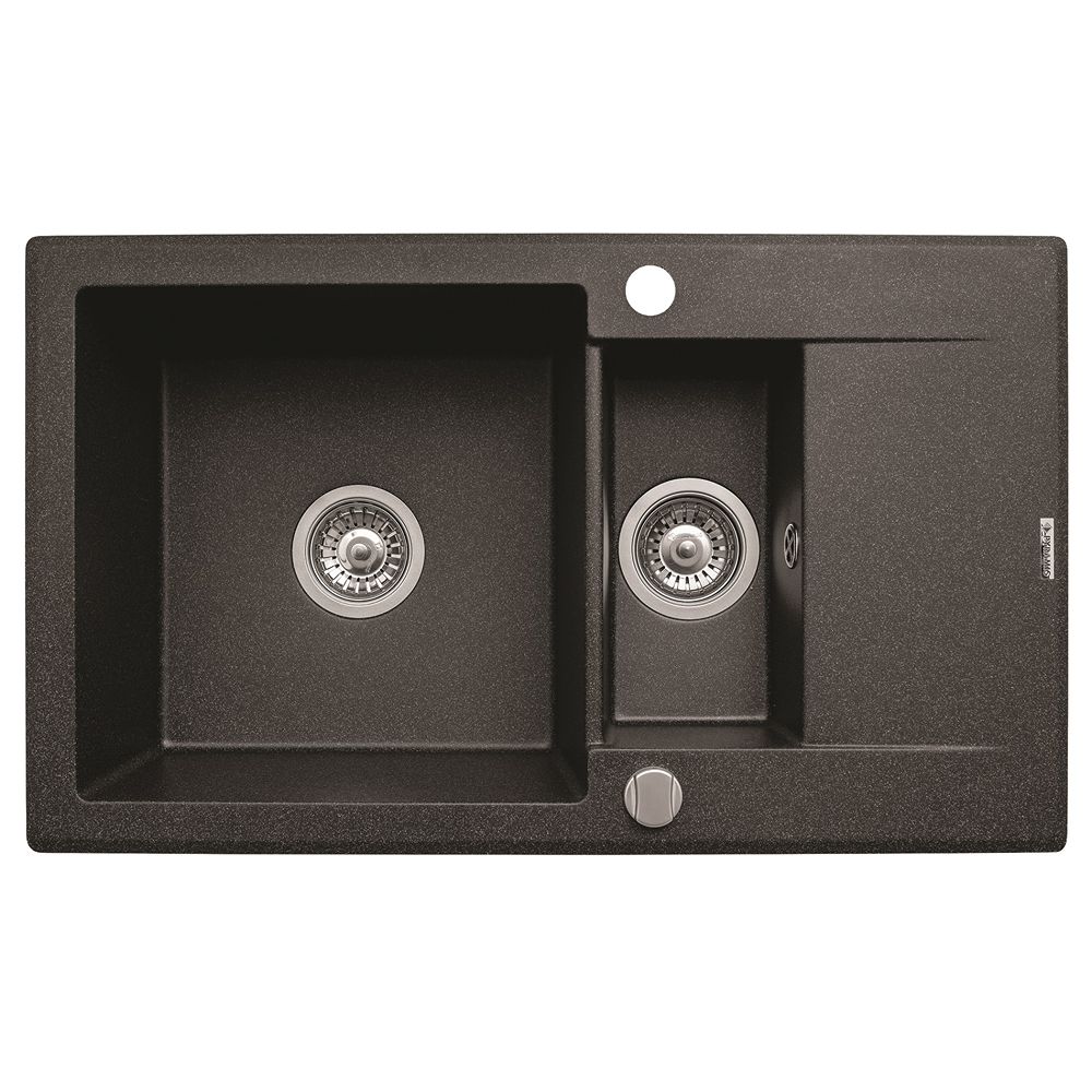 Chiuveta bucatarie KORFU 78x46 1 1/2B 1D Black - imagine 1