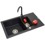 Chiuveta bucatarie KORFU 78x46 1 1/2B 1D Black - imagine 2
