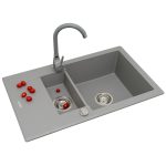 Chiuveta bucatarie KORFU 78x46 1 1/2B 1D Grey - imagine 2