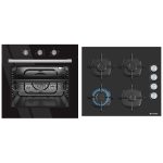 Set Pyramis Black Glass 500S