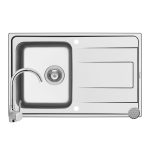 Set chiuveta inox ALEA 1B 1D LN + baterie BELLO