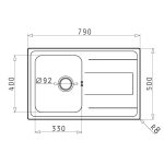 Set chiuveta inox ALEA 1B 1D SM + baterie ACCEL - imagine 2