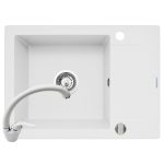 Set chiuveta KORFU 62x46 1B1D & baterie OSSIA - Snow