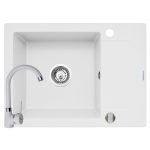 Set chiuveta KORFU 62x46 1B1D & baterie BELLO - Snow