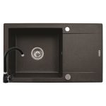 Set chiuveta KORFU 78x46 1B1D & baterie BELLO - Black