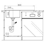 Chiuveta Crystalon 1B 1D DR Sticla Temperata Neagra & Inox SQ - imagine 4