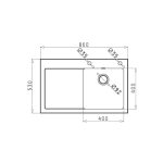 Chiuveta Crystalon 1B 1D DR Sticla Temperata Neagra & Inox SQ - imagine 2