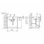 Chiuveta soft compozit Pyramis Level DUROTHEK 1 1/2B 1D ST - imagine 3