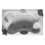 Riho Thermae Line Claudia 190x120 cm, tetiere negre