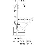 Geberit Duofix Delta UP100 rezervor incastrat 12 cm grosime, cu cadru si actionare frontala, H 112 cm - imagine 4