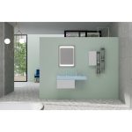 Savini Due Idea Lavoar din HPL 100x46 cm, cu 1 cuva stanga, culoare sky