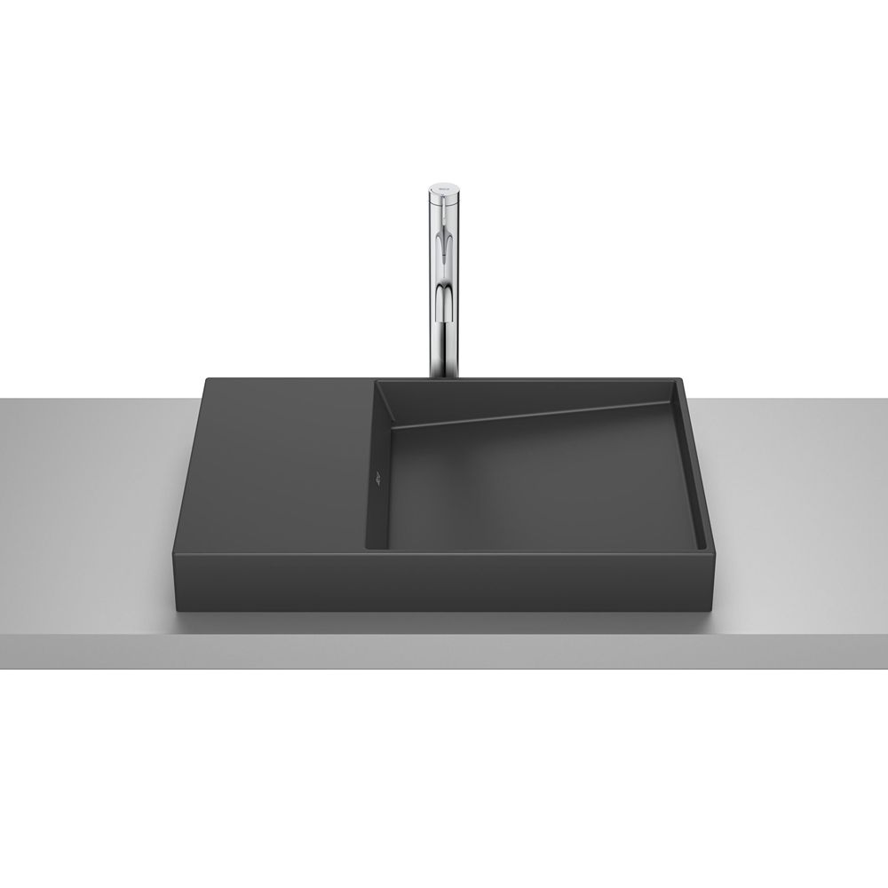 Roca Horizon Dash lavoar pe blat 60x38 cm, negru mat - imagine 1
