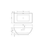 West Aria cada freestanding 162x87 cm, compozit Solid Surface - imagine 5