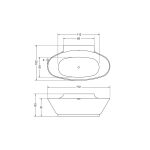 West Hannah cada freestanding 172x102 cm, compozit Solid Surface - imagine 11