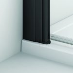 Sanswiss Solino Black Line paravan de cada 120 cm, cu parte fixa si parte mobila pivotanta, negru mat - imagine 6