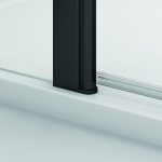 Sanswiss Solino Black Line paravan de cada 120 cm, cu parte fixa si parte mobila pivotanta, negru mat - imagine 5
