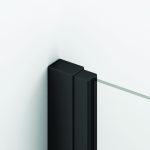 Sanswiss Solino Black Line paravan de cada 120 cm, cu parte fixa si parte mobila pivotanta, negru mat - imagine 3