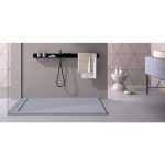 Stone Smart cadita dus 90x190 cm, compozit, sifon inclus, antracit - imagine 5