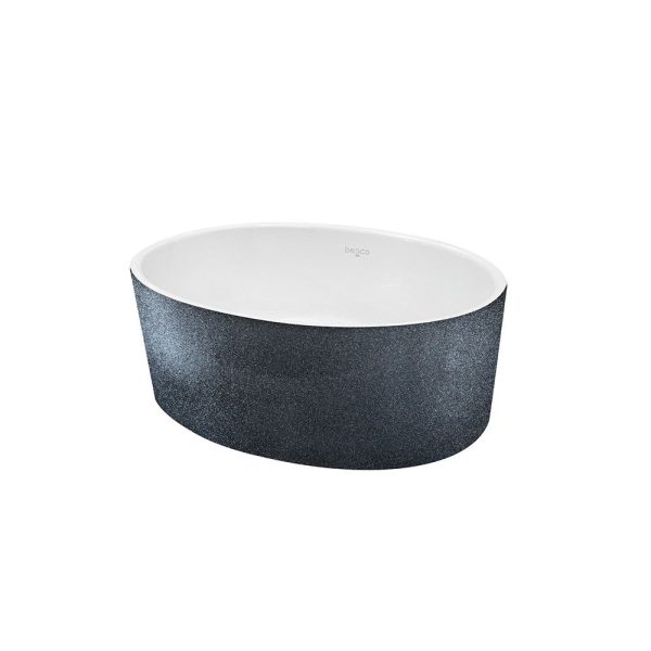 Besco Uniqua Glam lavoar pe blat 46x32 cm, mineral DuraBe, Graphite