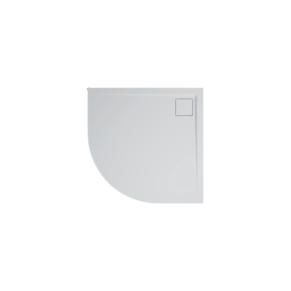 Sanswiss Livada W20Q cadita dus semirotunda 80x80 cm, marmura sintetica, alb