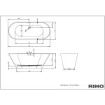 Riho Barcelona cada freestanding 170x70 cm, compozit Solid Surface - imagine 6