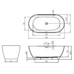 Riho Bilbao cada freestanding 150x75 cm, compozit Solid Surface - imagine 5