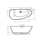 Riho Granada cada freestanding 170x80 cm, dreapta, compozit Solid Surface - imagine 5