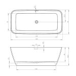Riho Malaga cada freestanding 160x75 cm, compozit Solid Surface - imagine 5