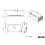 Riho Madrid cada freestanding 180x85 cm, compozit Solid Surface - imagine 5