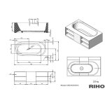 Riho Burgos cada freestanding 180x102 cm, compozit Solid Surface - imagine 7